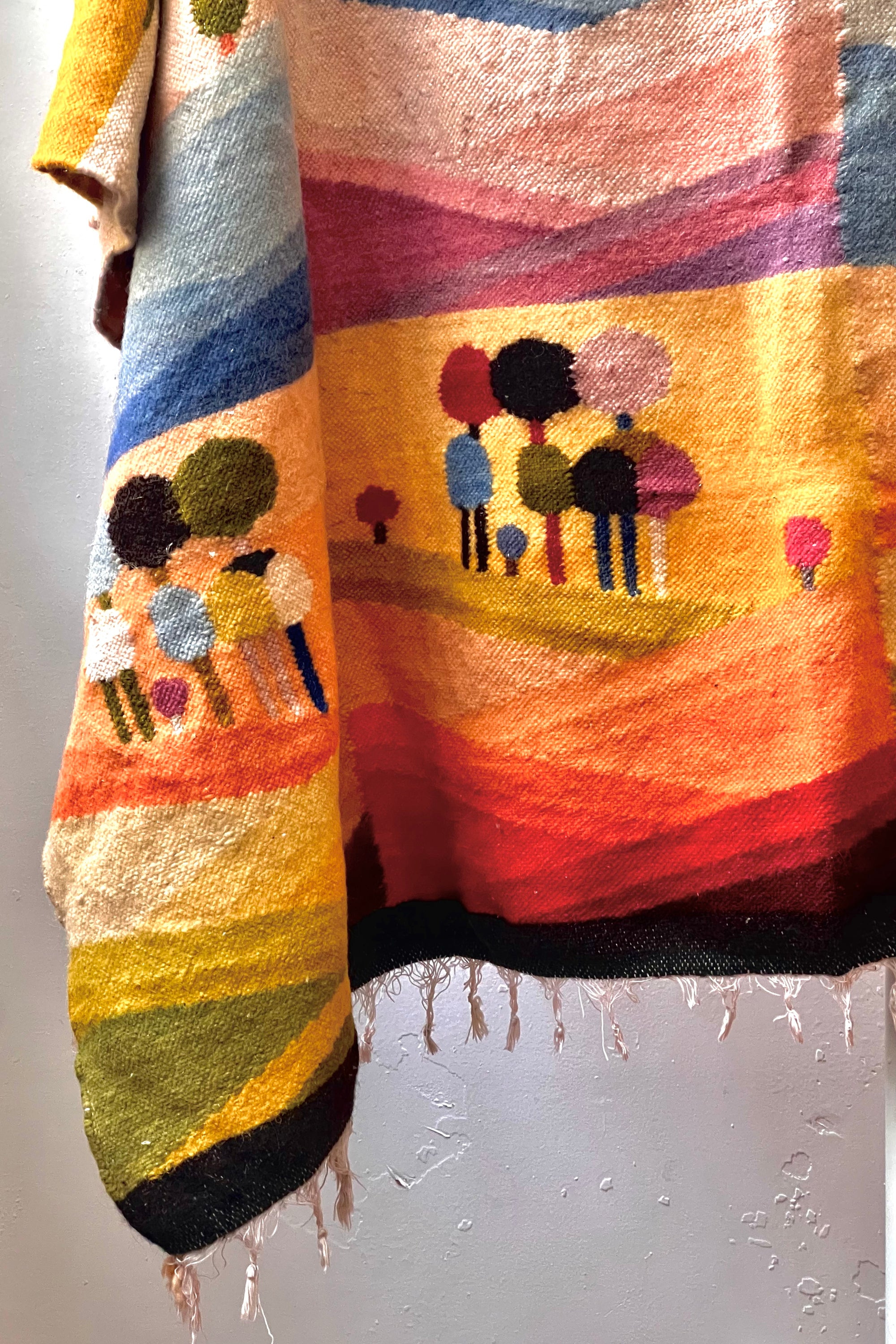 Vintage Hand Woven Alpaca Lollipop Trees Throw Selected by Anna Corinna