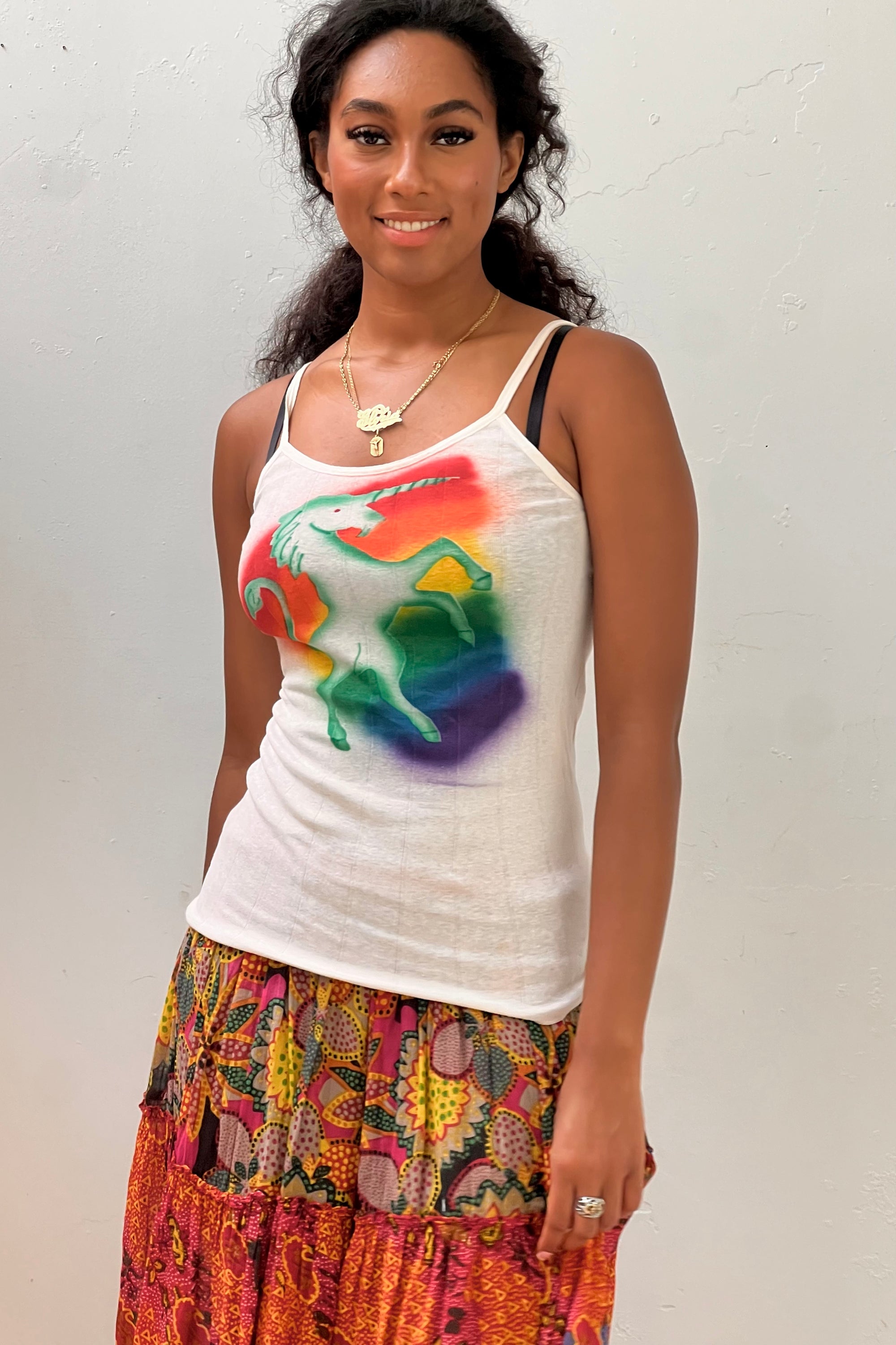 Vintage Airbrushed Unicorn Tank Selected by Anna Corinna