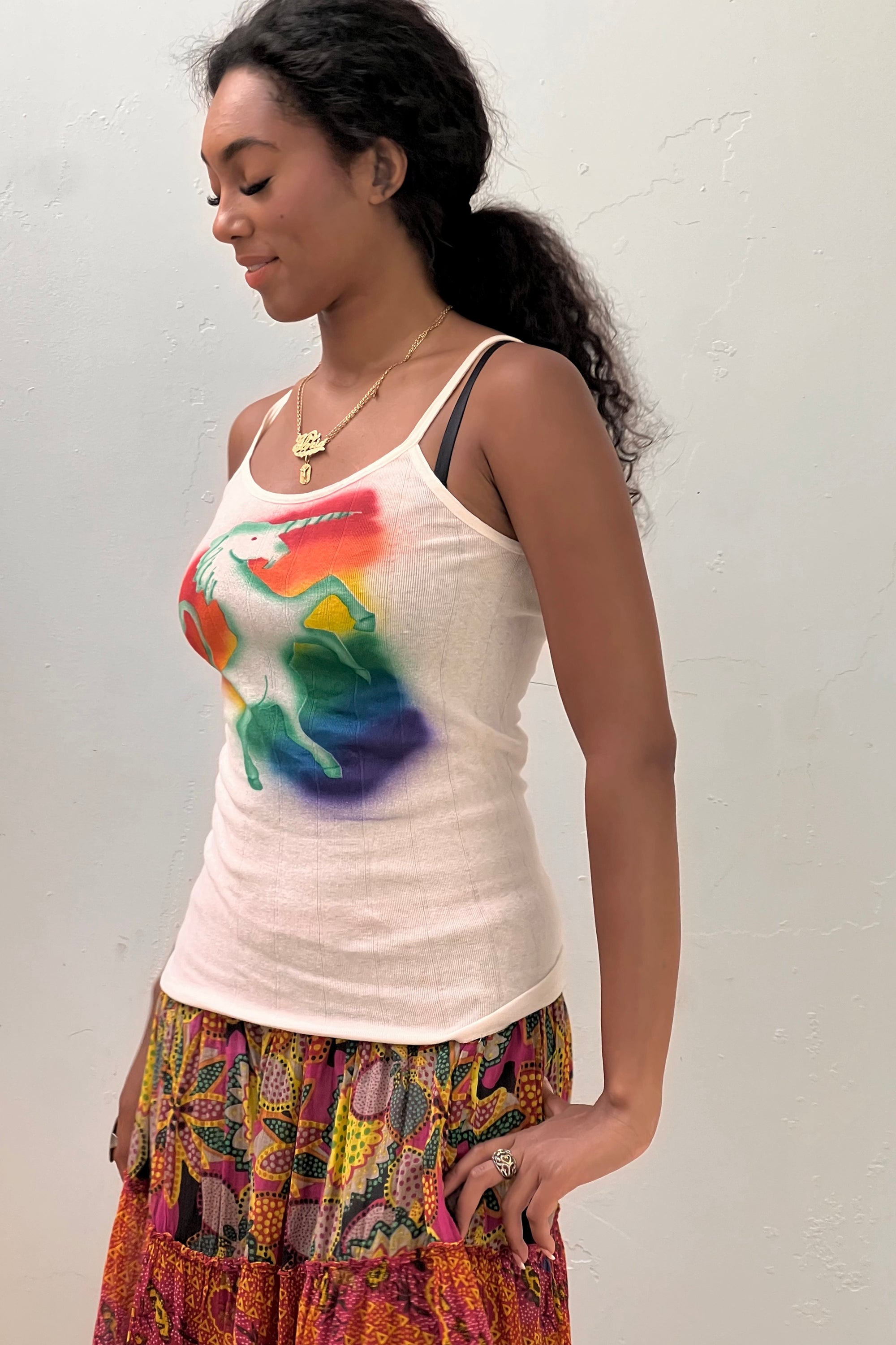 Vintage Airbrushed Unicorn Tank Selected by Anna Corinna