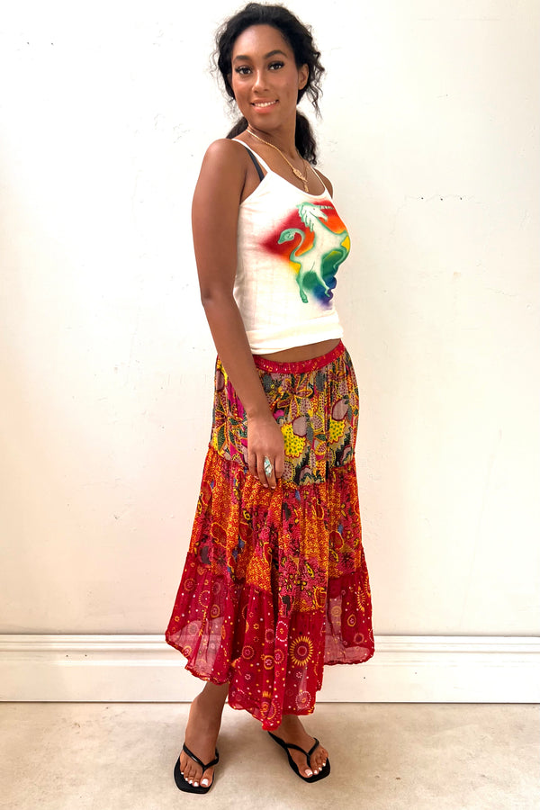 Vintage Tiered Skirt, Cotton