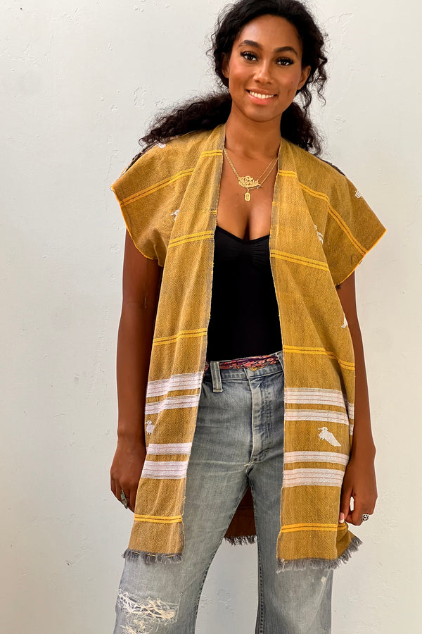 Anna Corinna Reworked Vintage Woven Baja Jacket, Cotton