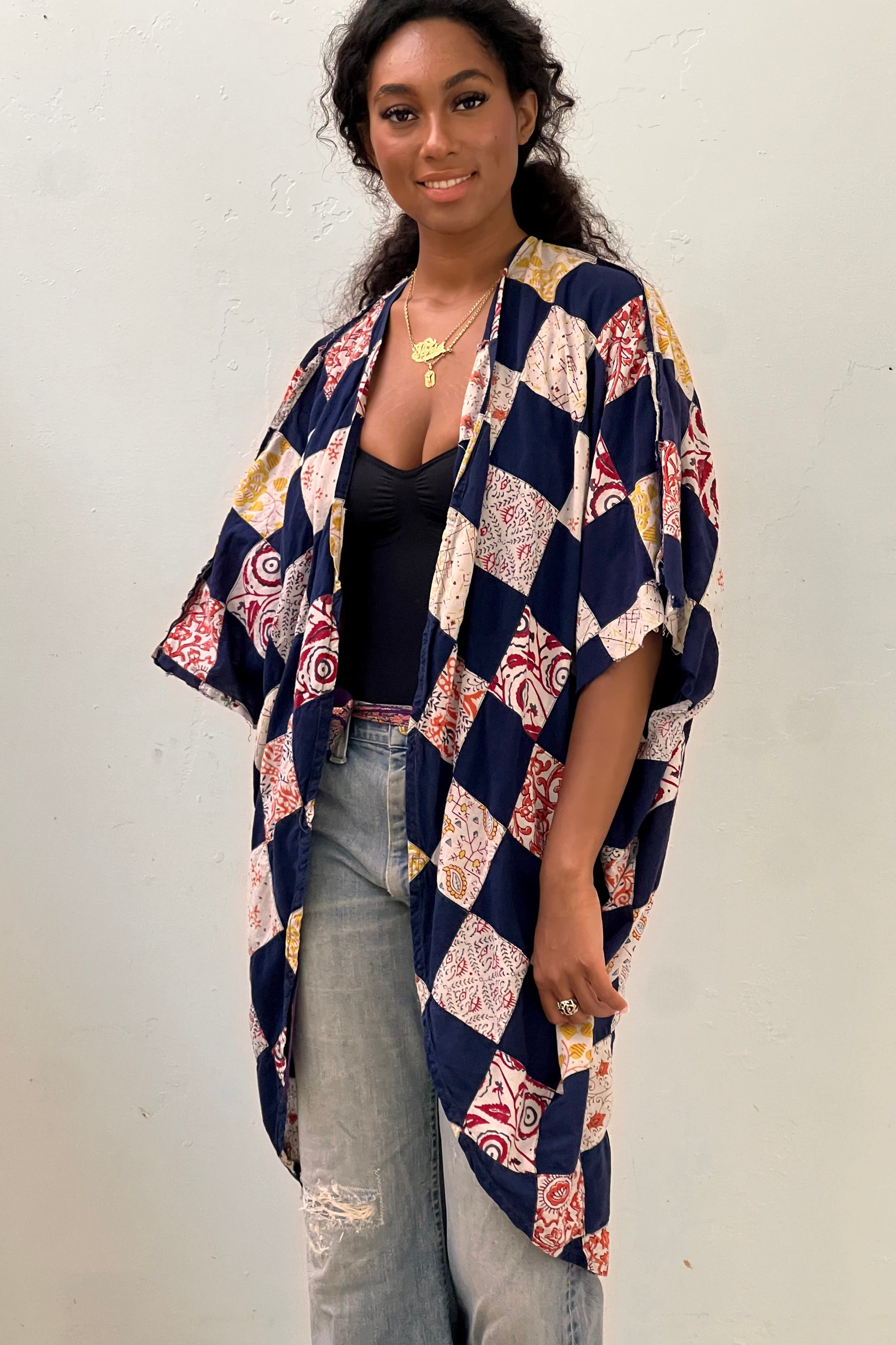 Anna Corinna Reworked Vintage Patchwork Blockprint Jacket