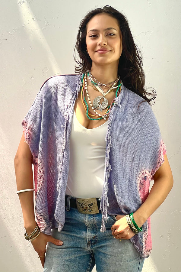 Anna Corinna Reworked Vintage Hand Woven and Dyed Silk Jacket