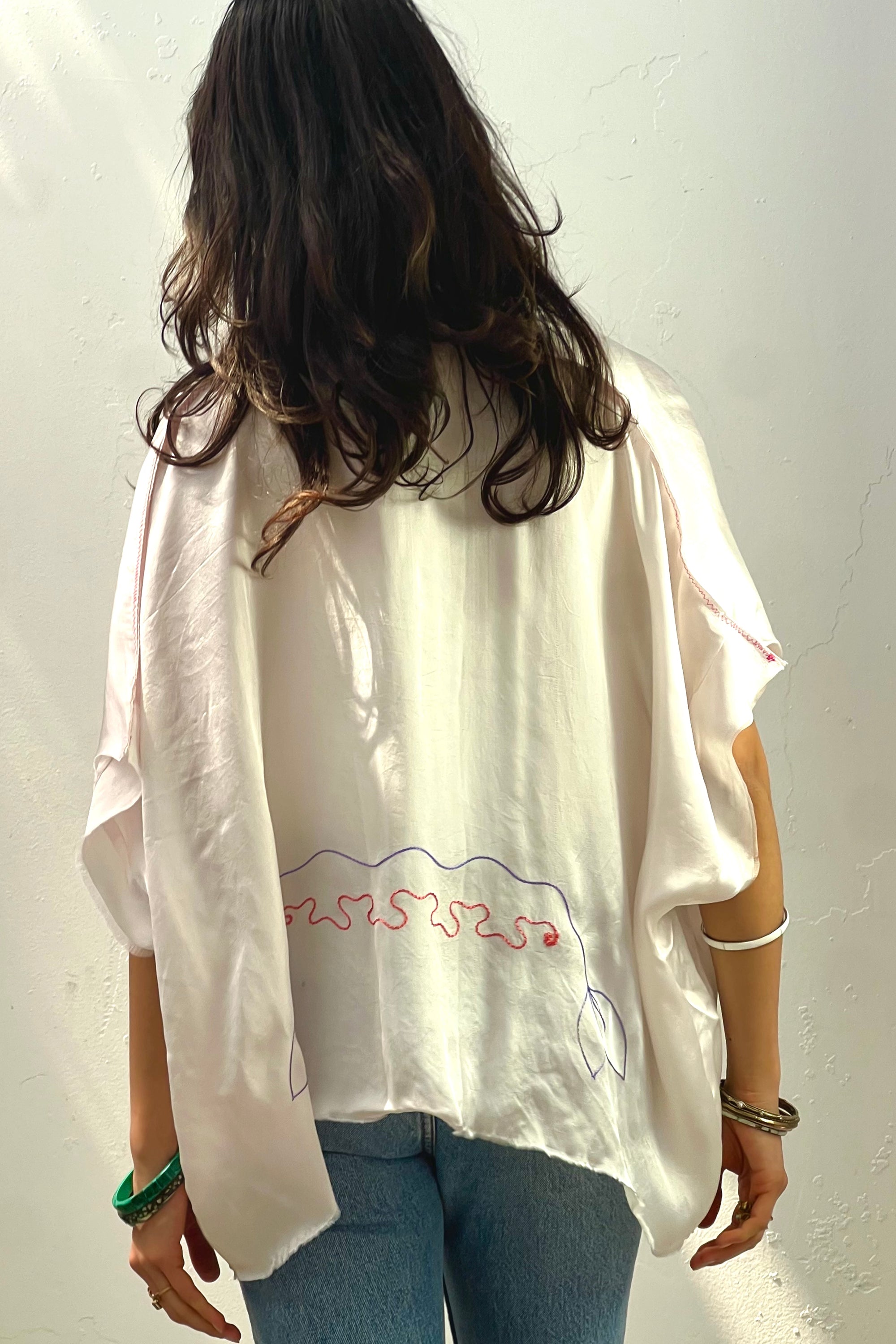 Anna Corinna Reworked Vintage Silky Blanco Jacket