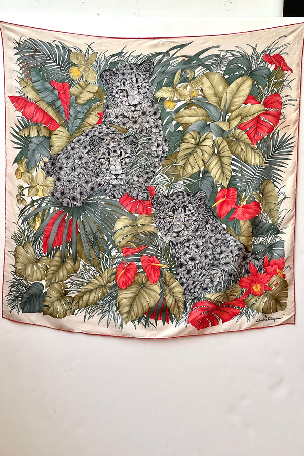 Vintage Silk Ferragamo Scarf, Silk