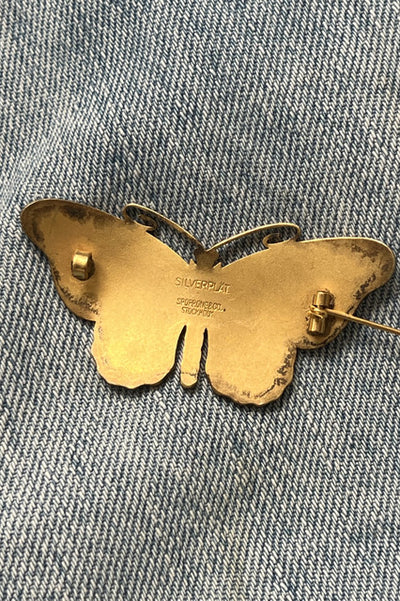 Vintage Sporrong & Co. Stockholm 1960's Turquoise Butterfly Pin