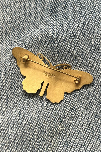 Vintage Sporrong & Co. Stockholm 1960's Red Butterfly Pin