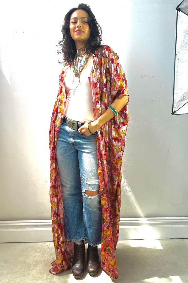 Anna Corinna Reworked Vintage Lurex Sparkle Maxi Jacket