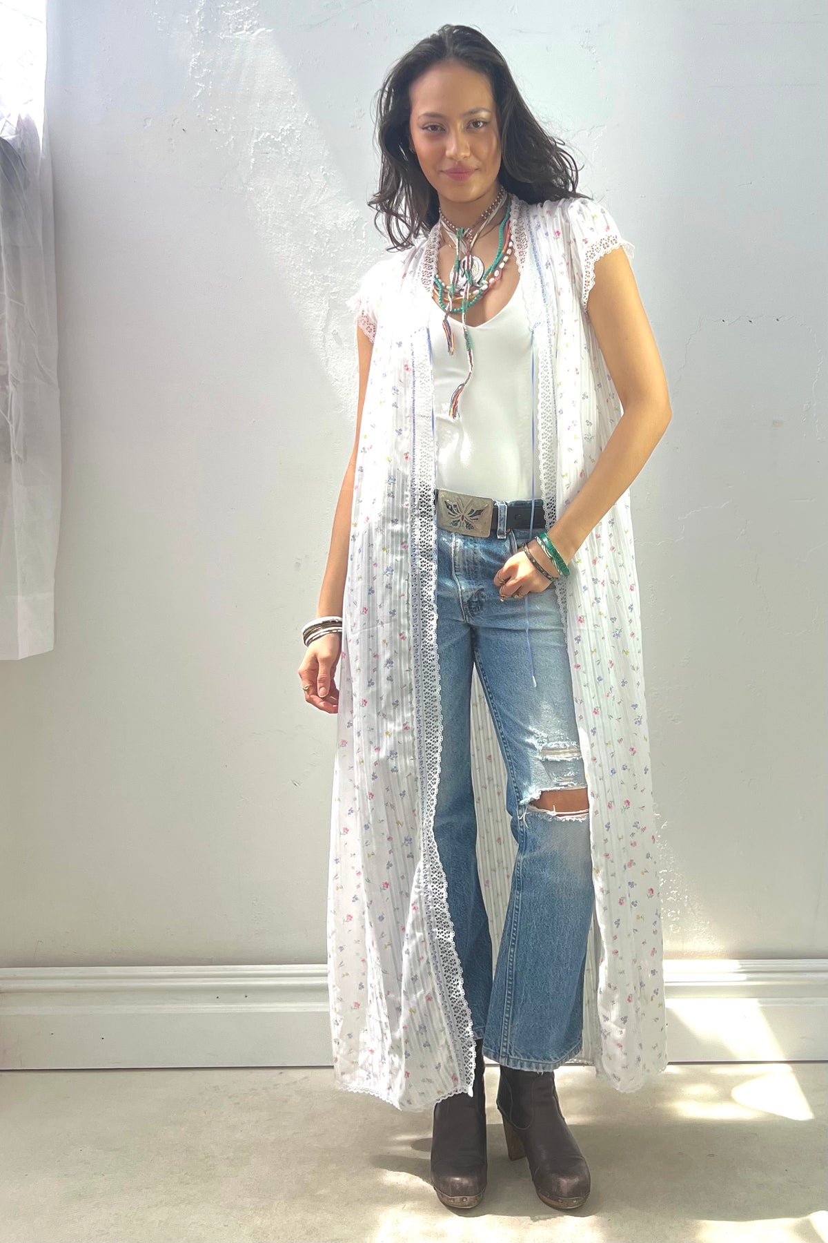 Vintage Flowered Duster Coverup