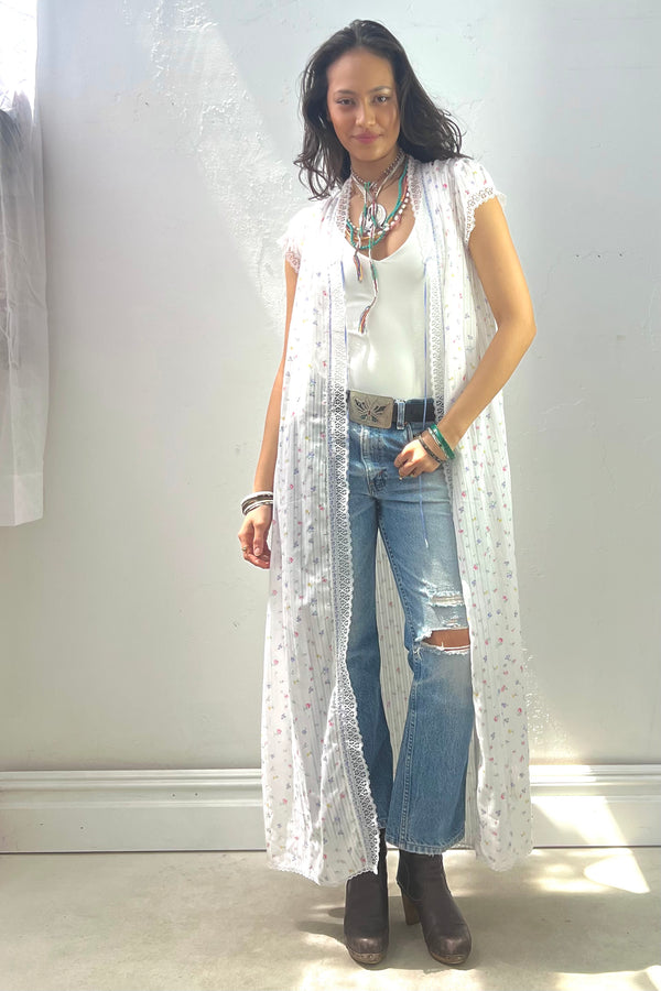 Vintage Flowered Duster Coverup