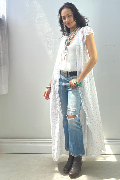 Vintage Flowered Duster Coverup, view 2