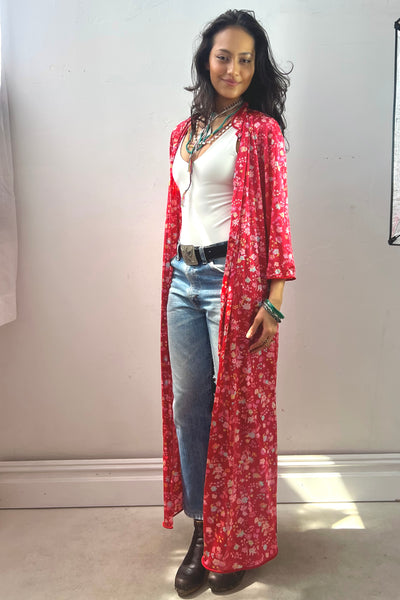 Vintage Printed Maxi Duster, view 2