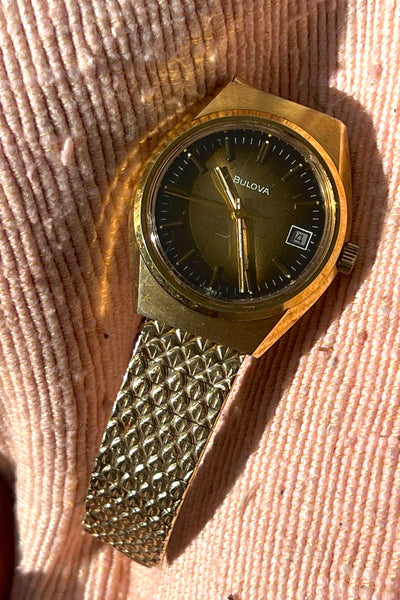 Bulova Swiss 70s Sunburst Watch Vintage