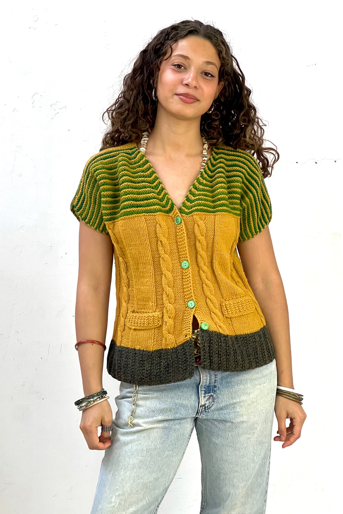 Vintage Hand Knit Sweet Sweater, Wool blend