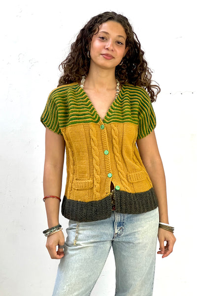 Vintage Hand Knit Sweet Sweater, Wool blend