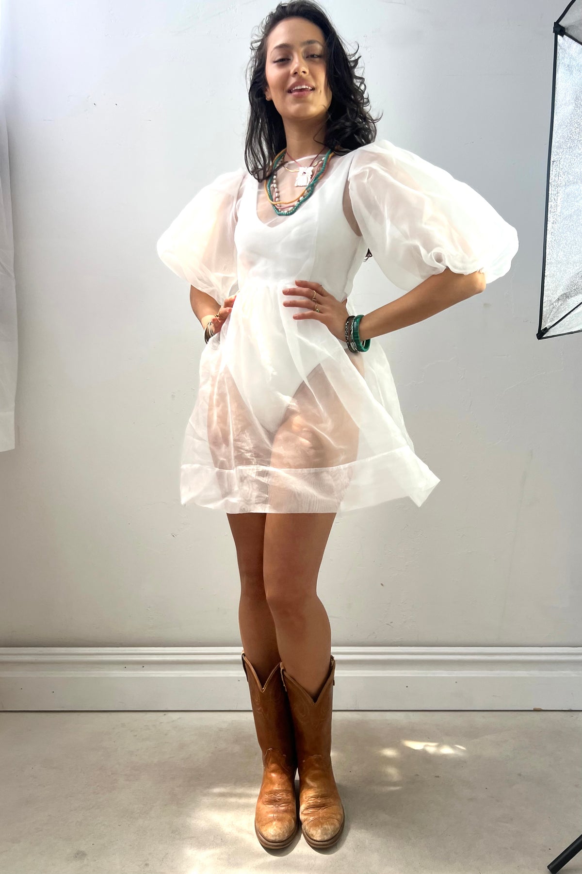 Vintage Amanda Uprichard Sheer Babydoll Dress