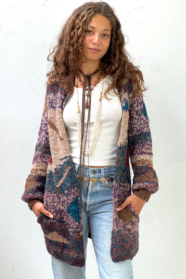 Vintage Hand MadeWool Sweater Coat, Wool