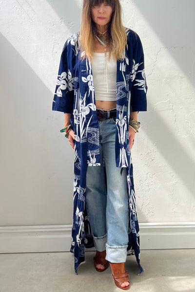 Kimono Cotton 70s Iris Vintage