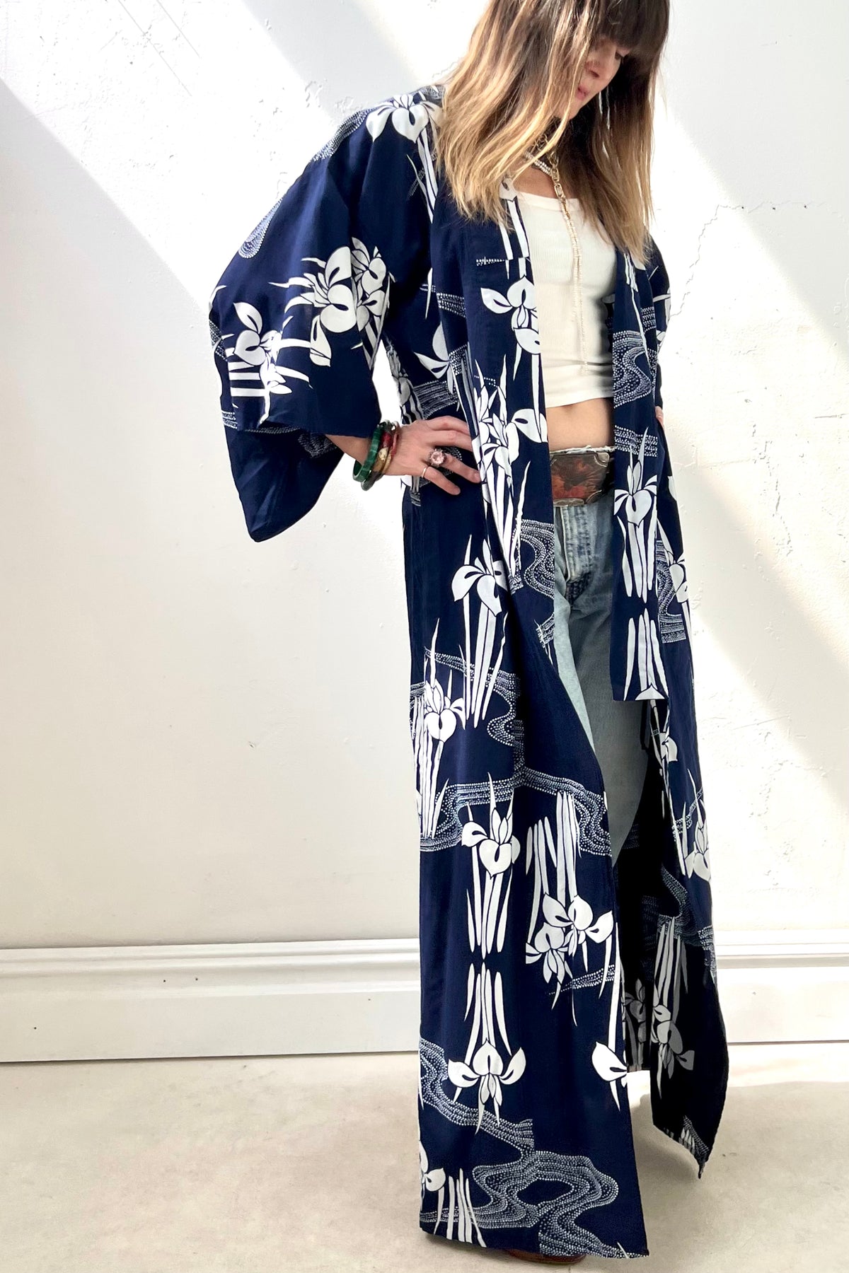 Kimono Cotton 70s Iris Vintage