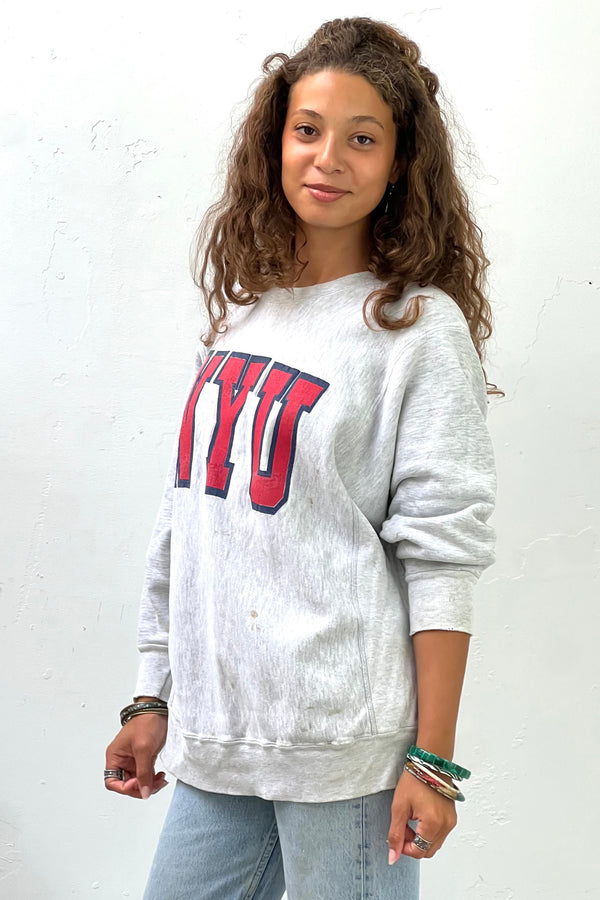 Vintage NYU Spotty Doubleweave Sweatshirt, Cotton