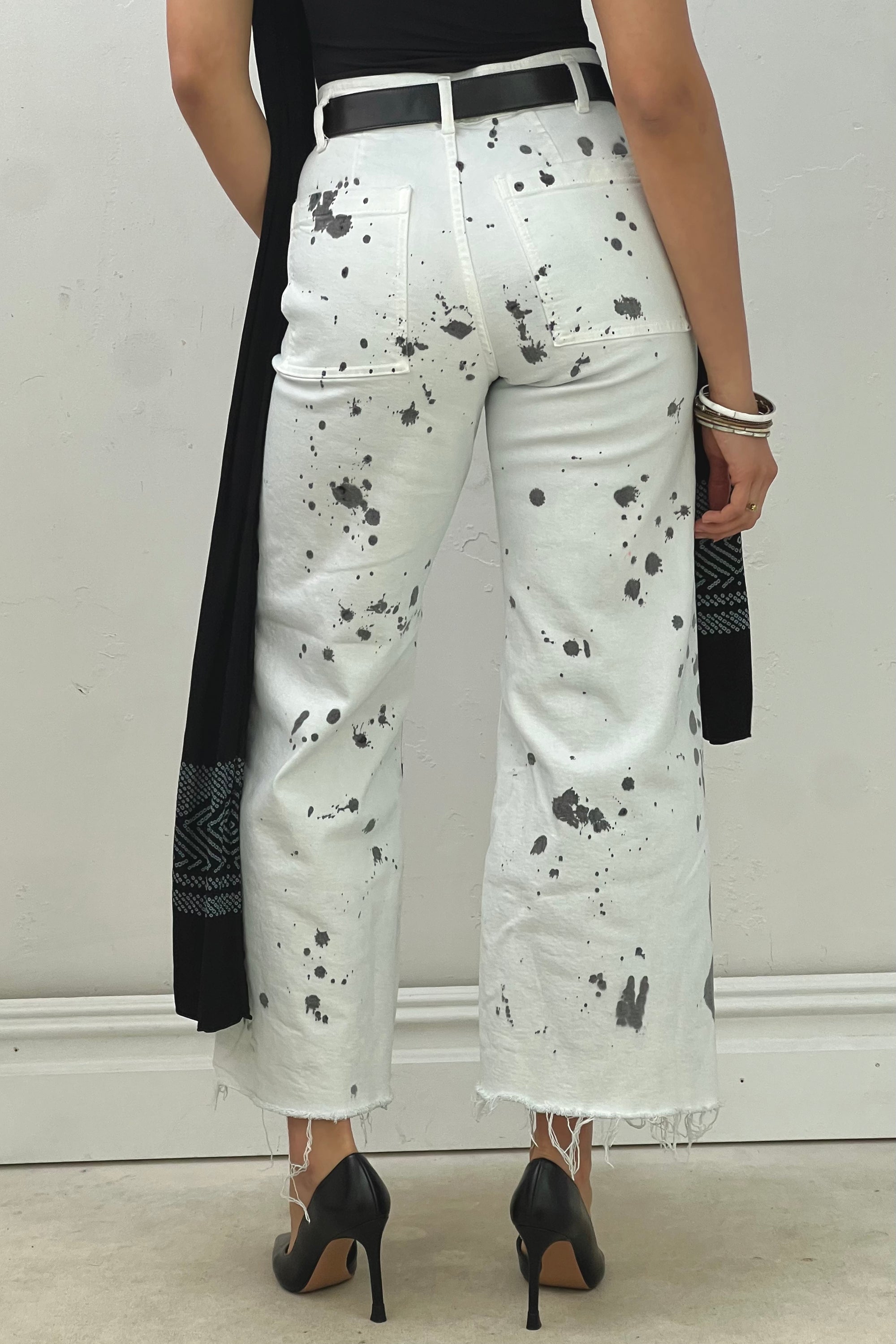 Anna Corinna Reworked Vintage Paint Splattered Flare jeans