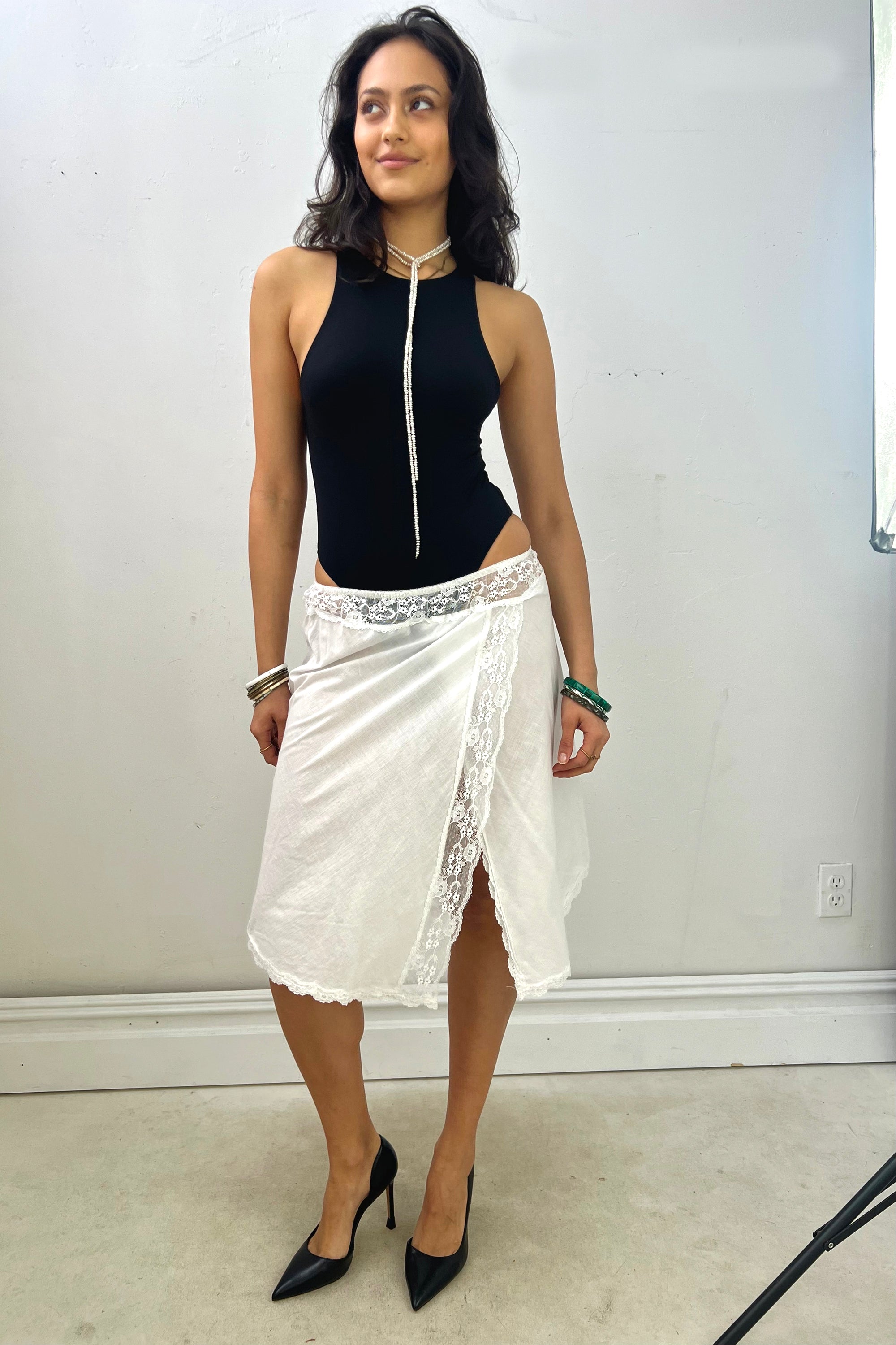 Vintage Christian Dior Cotton Slip Skirt, one size