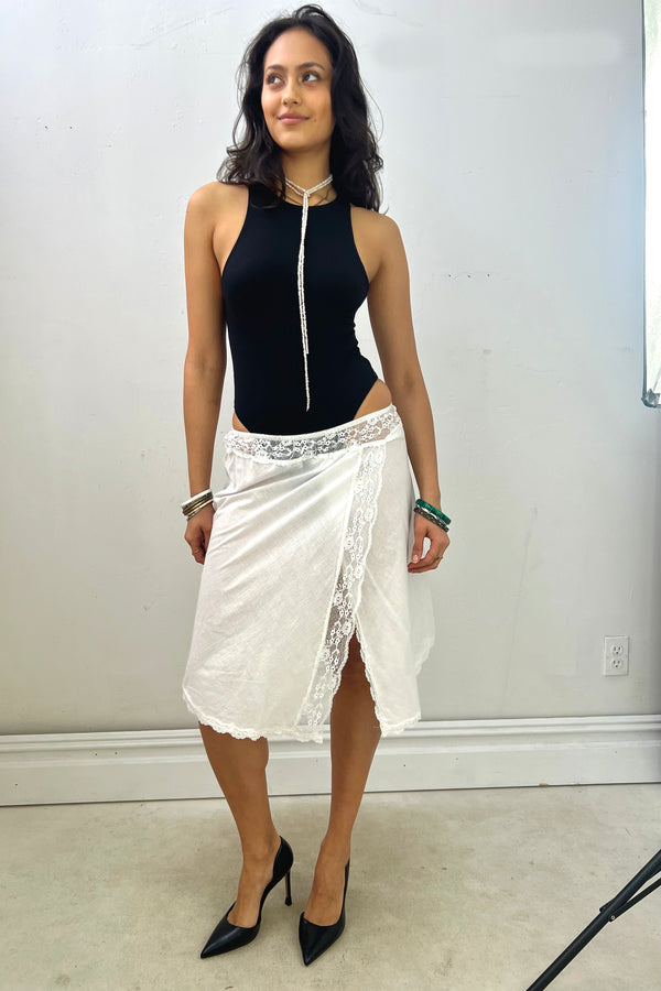 Vintage Christian Dior Cotton Slip Skirt, one size