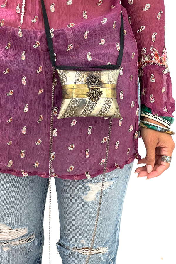 Vintage Brass Demi Bag, Brass