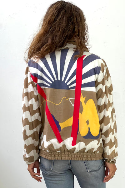 Vintage New Man Paris Water Ski Terry Lined Jacket