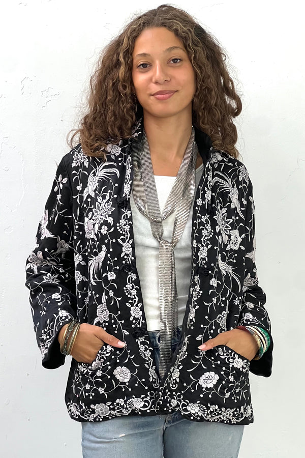 Vintage Silk Hand Embroidered Jacket, Silk