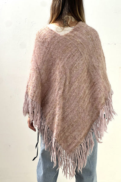 Poncho Hand Woven 70s Fringed Vintage