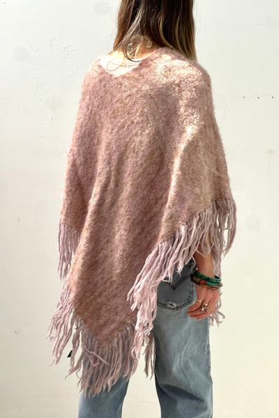 Poncho Hand Woven 70s Fringed Vintage