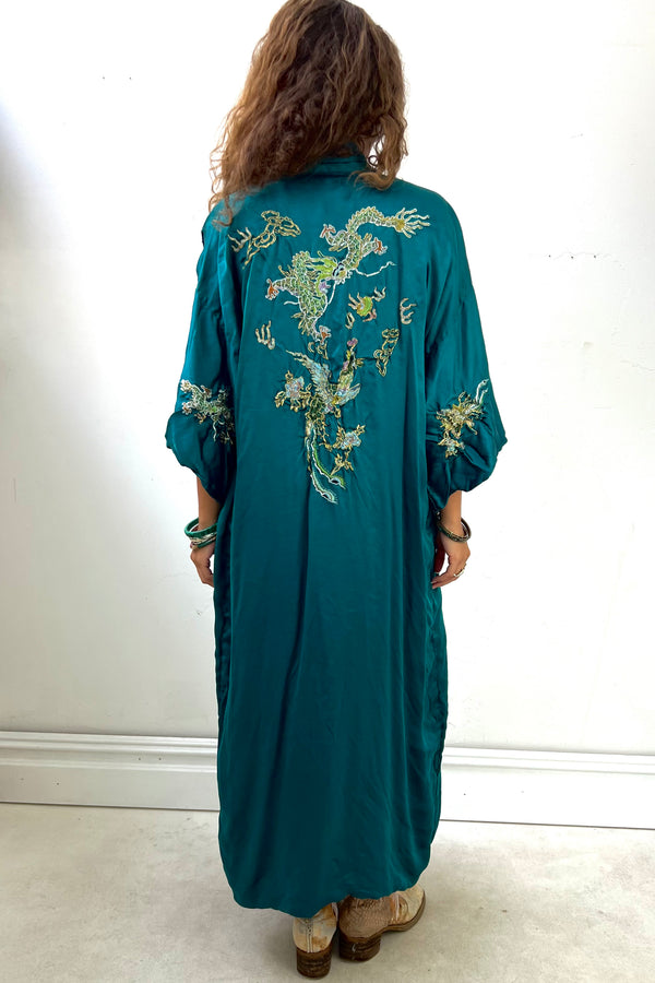 Vintage Silk Dragons Kimono, Silk