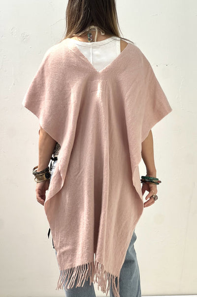 Poncho Wool Y2K Embroidered Flowers and Butterflies Reworked Vintage