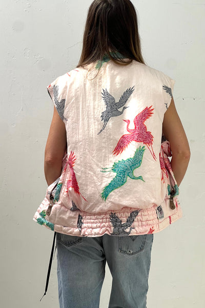 Ski Vest 80s Cranes Vintage