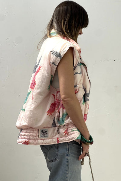 Ski Vest 80s Cranes Vintage