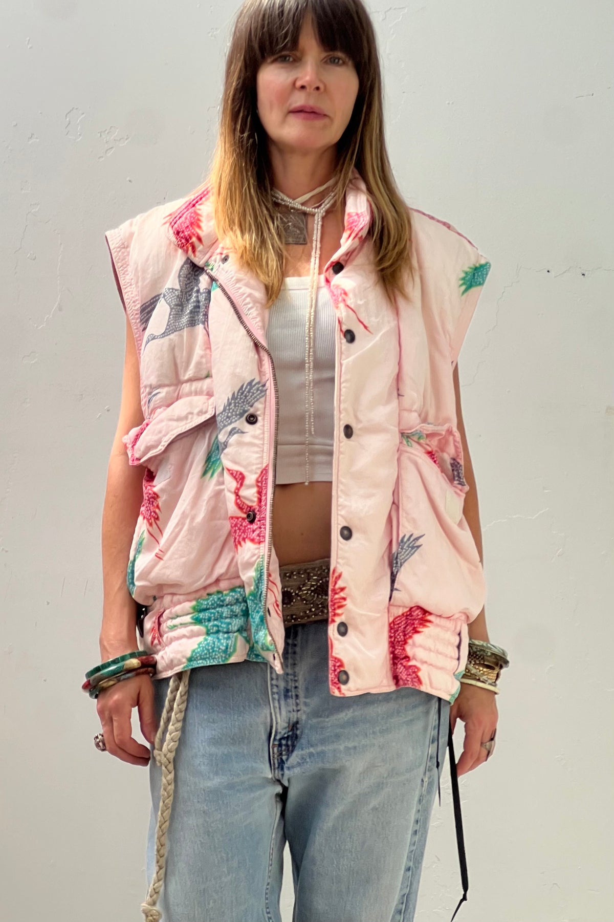 Ski Vest 80s Cranes Vintage