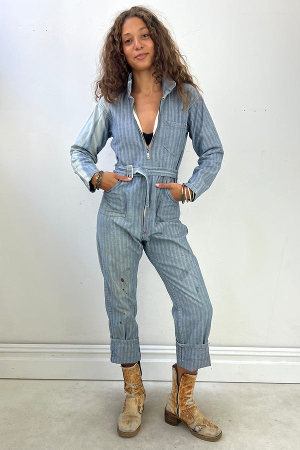 Vintage Sears Herringbone Twill Coveralls, Cotton