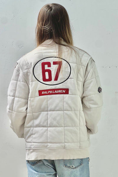 Ralph Lauren Cotton 90s Polo Motorsport Quilted Track Racing Jacket Vintage