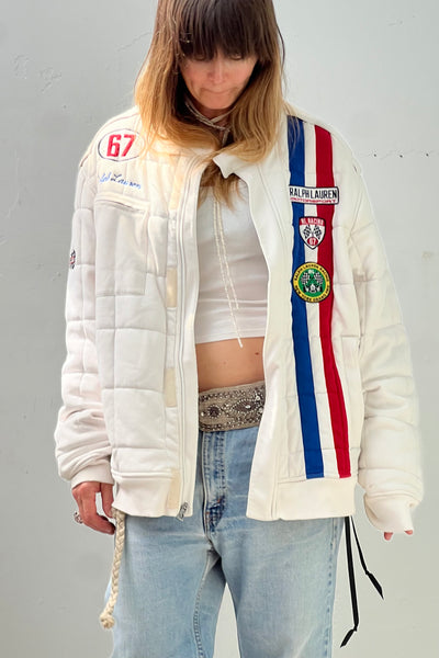 Ralph Lauren Cotton 90s Polo Motorsport Quilted Track Racing Jacket Vintage
