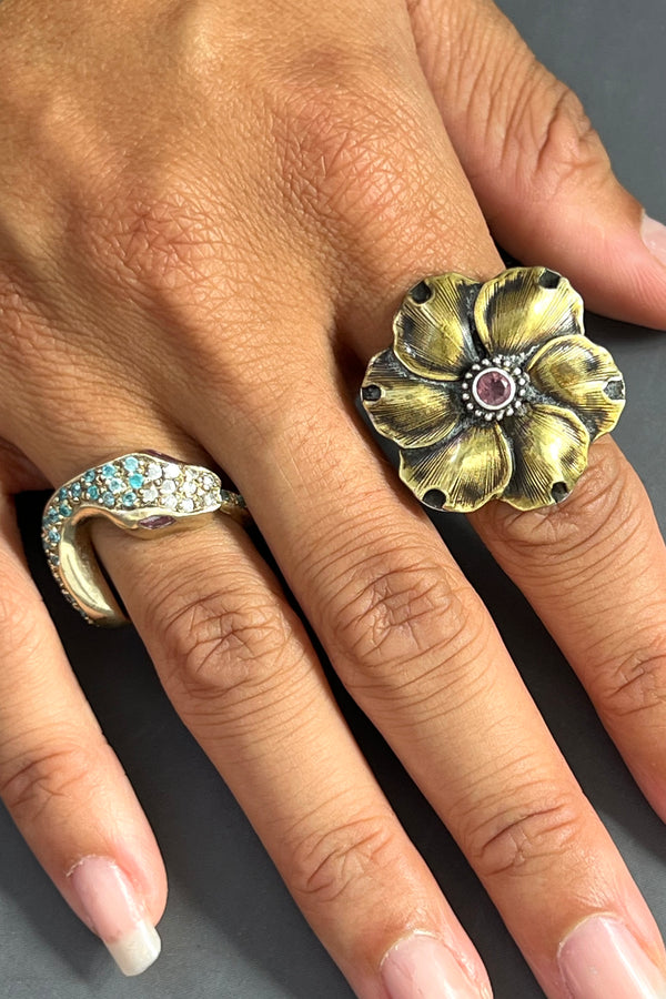 Vintage Sterling Silver Flower Ring, Sterling Silver