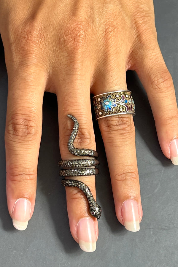Vintage Sterling Silver Snake Ring, Sterling Silver