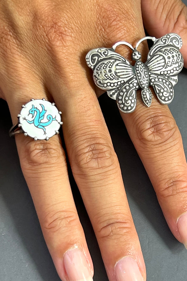 Vintage Sterling Silver Butterfly Ring, Sterling Silver