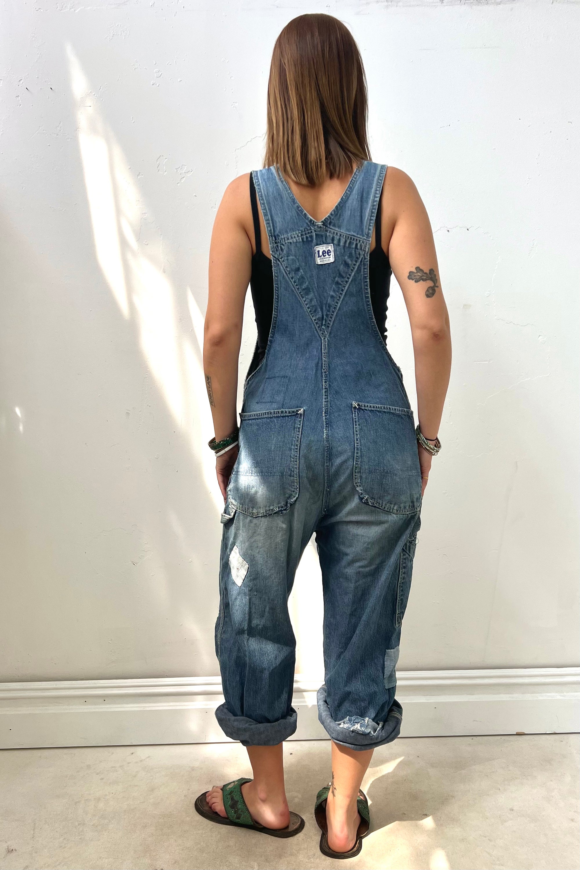 Vintage Patched Up Lee Denim Overalls Selected by Anna Corinna