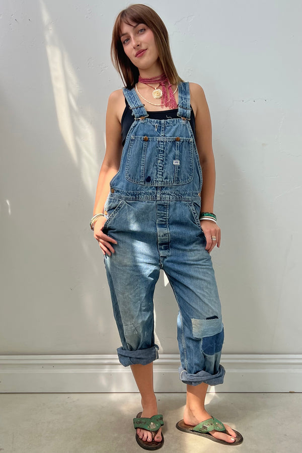 Vintage Patched Up Lee Denim Overalls, size M