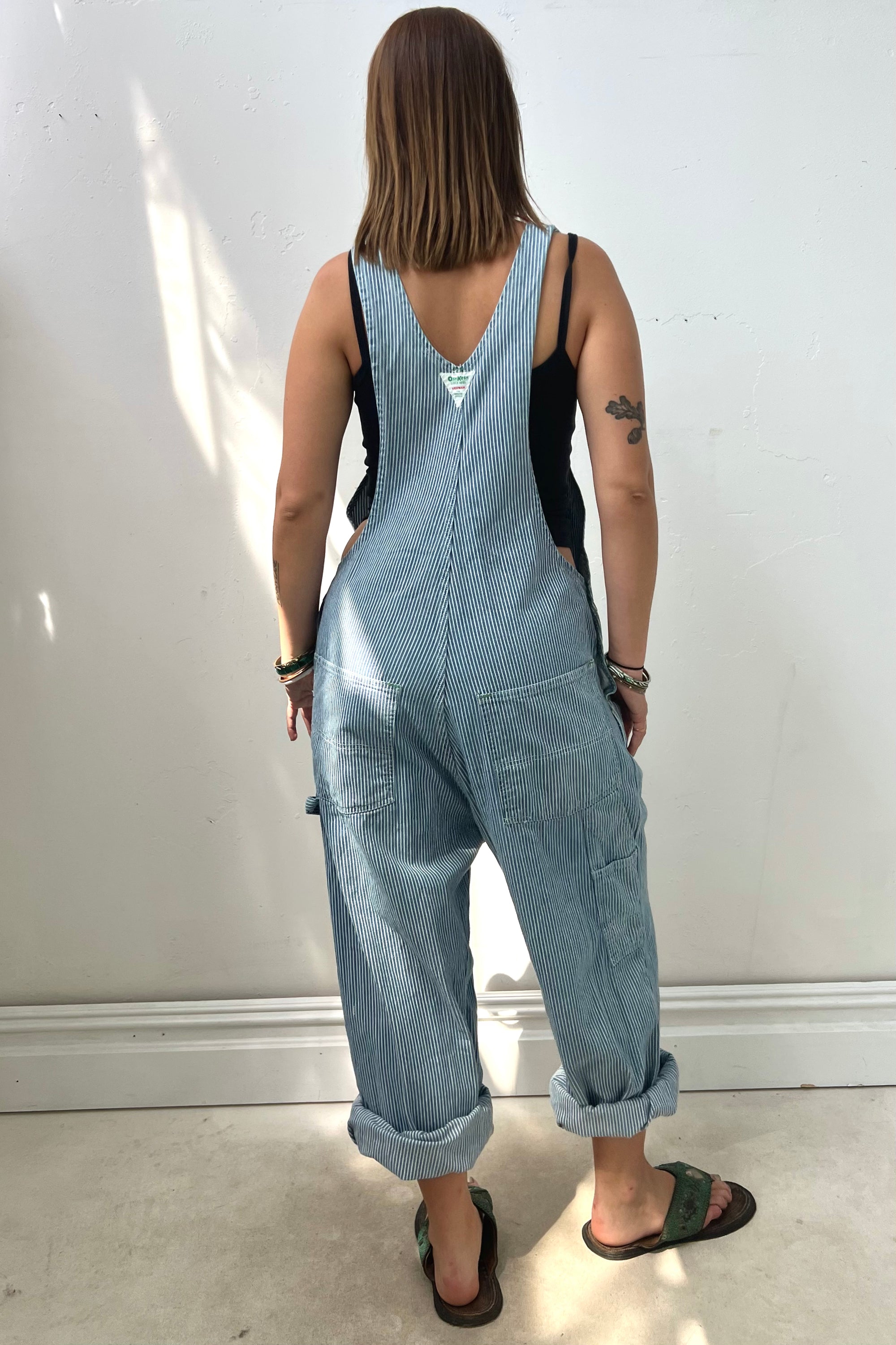 Vintage Osh Kosh Stripe Denim Overalls Selected by Anna Corinna