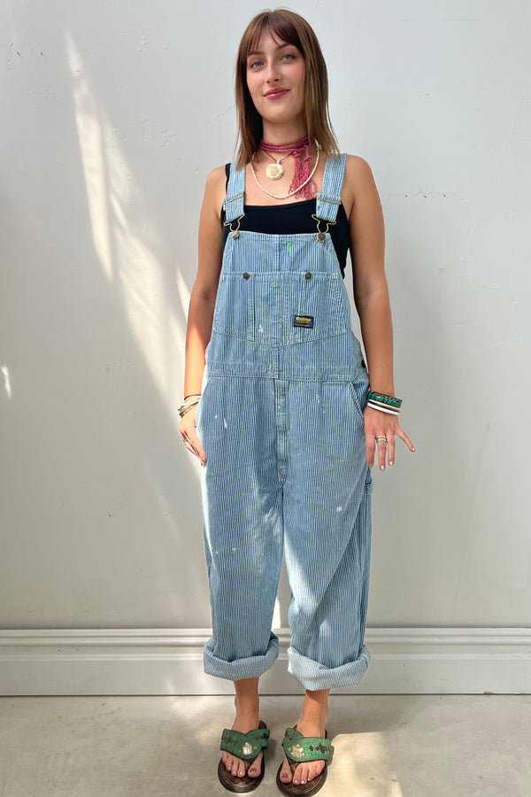 Vintage Osh Kosh Stripe Denim Overalls, size L/XL