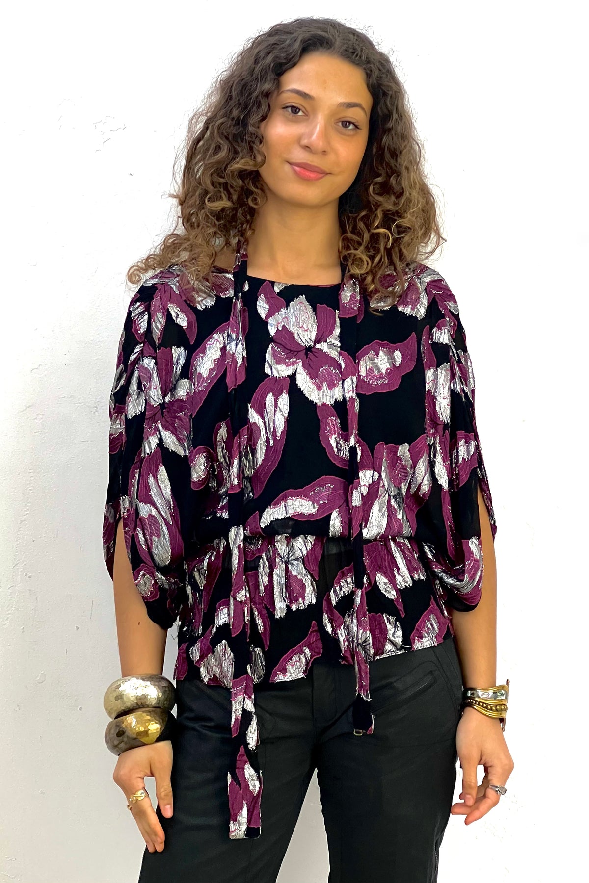 Vintage Chiffon Sparkle Top, Silk