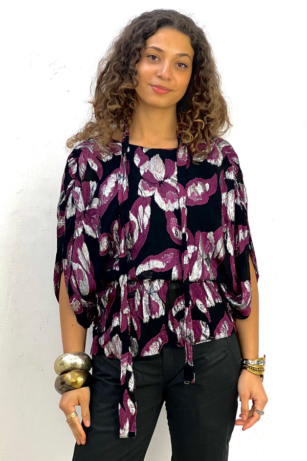 Vintage Chiffon Sparkle Top, Silk