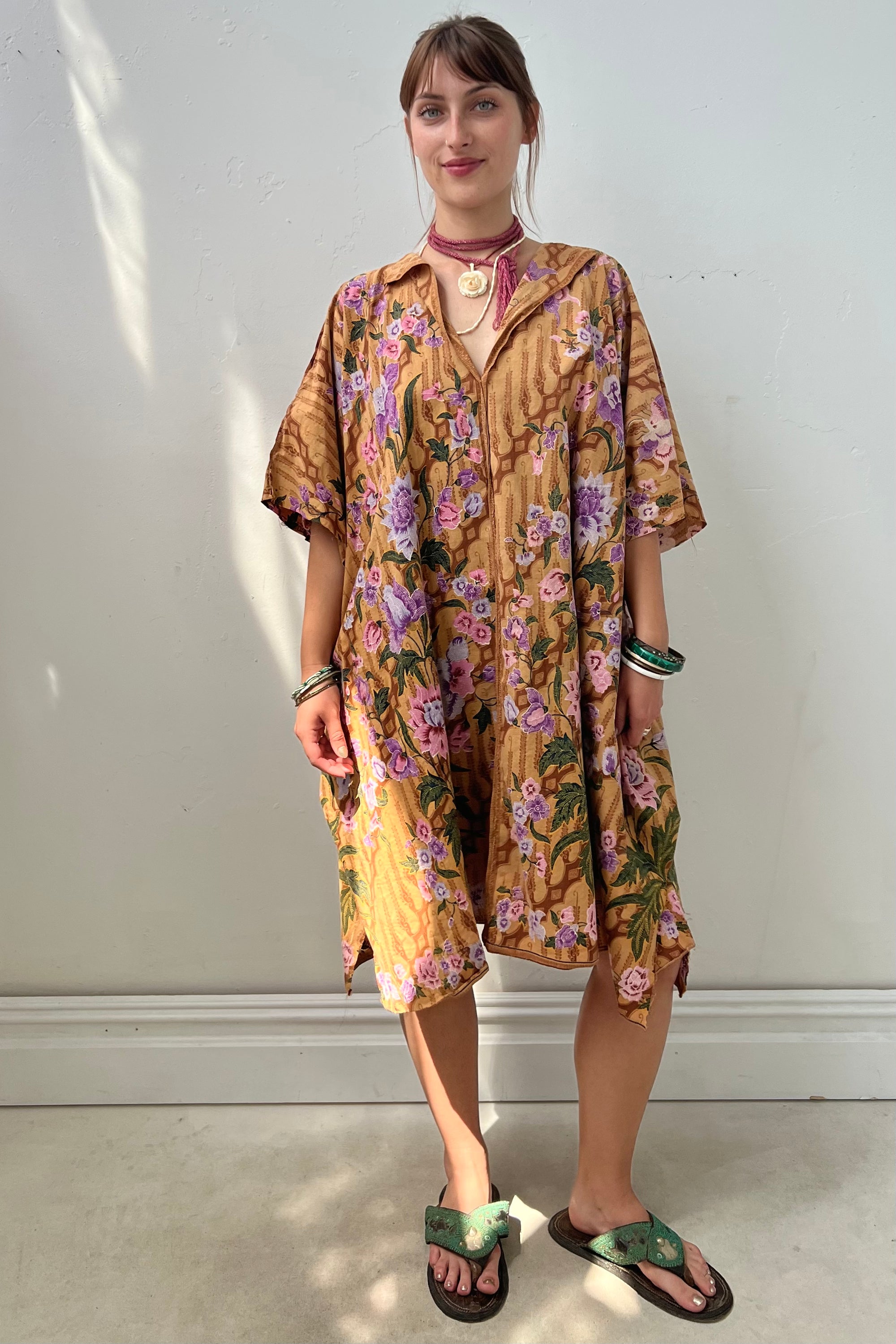 Anna Corinna Reworked Vintage Batiq Smock Dress, size L/XL